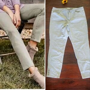 J Jill Denim Gray Jeans Authentic Fit Slim Ankle Button Accent